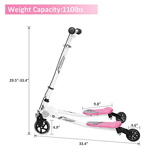 Patinete Scooter de 3 Ruedas Swing Yvolution Fliker Plegable Altura Ajustable, para Niños de 5 +/Adolescentes/Adultos