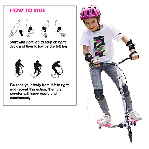 Patinete Scooter de 3 Ruedas Swing Yvolution Fliker Plegable Altura Ajustable, para Niños de 5 +/Adolescentes/Adultos