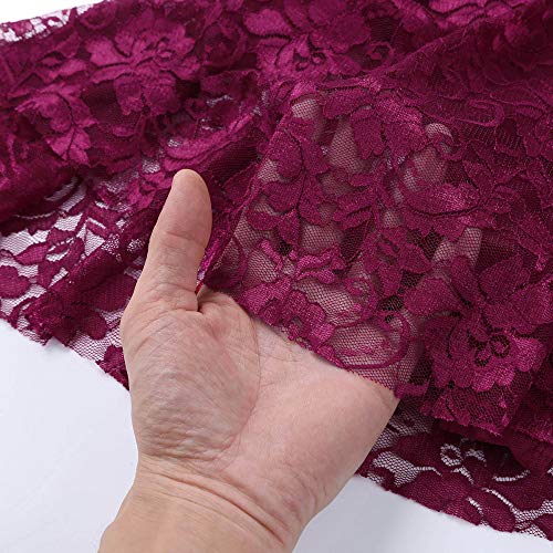 PATNICK Traje De Baile Lírico Contemporáneo Asimétrico De Encaje para Mujer Gimnasia para Adultos Crop Top Ballet Falda De Tutú Conjunto De Baile Bailarina,Burgundy-M