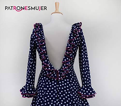 Patrón de costura vestido flamenca mujer de Nejas con vuelo para hacerlo tú misma. Tutorial en vídeo para ayudarte a realizarlo. Talla 36 a la 52. Patrón multitalla en papel.… Patrón de costura vestido flamenca mujer de Nejas con vuelo para hacerlo tú misma. Tutorial en vídeo para ayudarte a realizarlo. Talla 36 a la 52. Patrón multitalla en papel.…