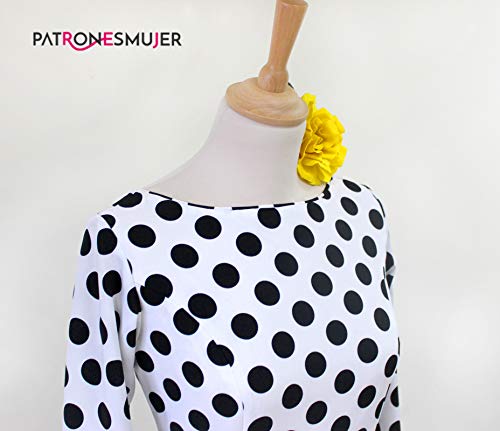 Patrón de costura vestido flamenca Nejas mujer entallado para hacerlo tú misma. Tutorial en vídeo para ayudarte a realizarlo. Talla 36 a la 52. Patrón multitalla en papel.