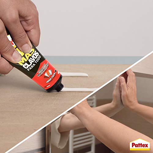 Pattex No Mas Clavos Para Todo HighTack Adhesivo de montaje resistente a temperaturas extremas, pegamento fuerte en superficies húmedas, Blanco, 1 tubo x 142 g Pattex No Mas Clavos Para Todo HighTack Adhesivo de montaje resistente a temperaturas extremas, pegamento fuerte en superficies húmedas, Blanco, 1 tubo x 142 g