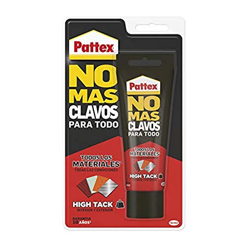 Pattex No Mas Clavos Para Todo HighTack Adhesivo de montaje resistente a temperaturas extremas, pegamento fuerte en superficies húmedas, Blanco, 1 tubo x 142 g Pattex No Mas Clavos Para Todo HighTack Adhesivo de montaje resistente a temperaturas extremas, pegamento fuerte en superficies húmedas, Blanco, 1 tubo x 142 g