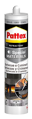 Pattex Silicona barbacoas y chimeneas, gris, resiste al fuego, 500gr Pattex Silicona barbacoas y chimeneas, gris, resiste al fuego, 500gr