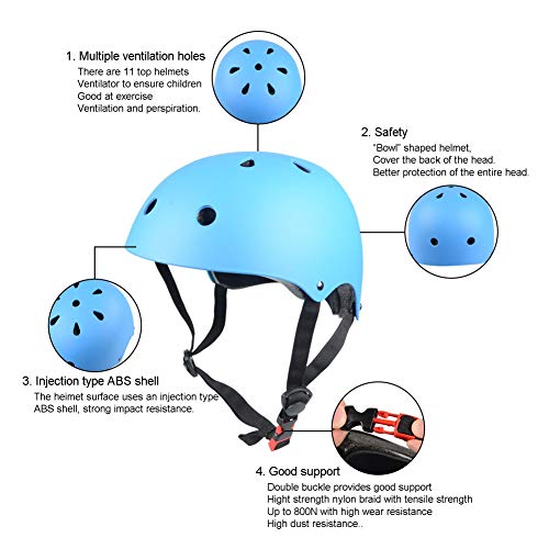 Pattinaggio per Bambini Equipaggiamento Protettivo, Pattinaggio A Rotelle Pattini A Rotelle Pattini A Rotelle Casco Protettivo Ciclista Gioco Pattinaggio (Matte Black,M)