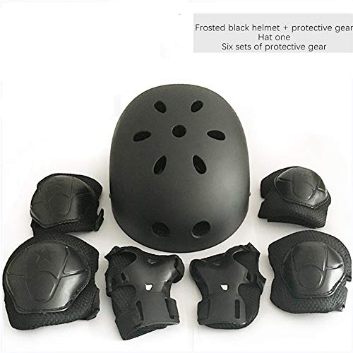 Pattinaggio per Bambini Equipaggiamento Protettivo, Pattinaggio A Rotelle Pattini A Rotelle Pattini A Rotelle Casco Protettivo Ciclista Gioco Pattinaggio (Matte Black,M)