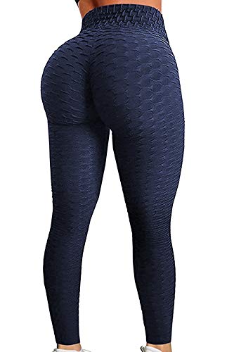 Pau1Hami1ton Leggins Mujer, Mallas Fitness Push Up Pantalones Deporte Running Yoga GP-11(Navy,M)