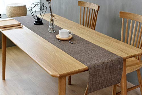 Pauwer - Camino de mesa de PVC lavable antideslizante para aislamiento térmico (30 x 180 cm, café claro)