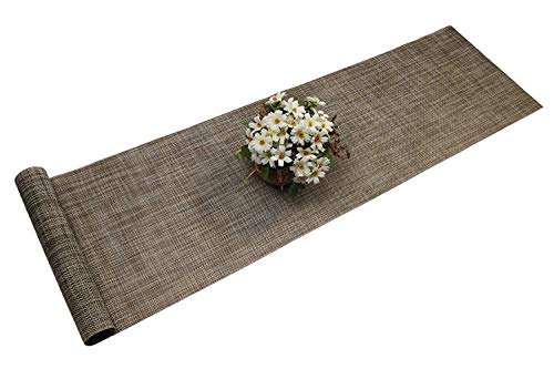 Pauwer - Camino de mesa de PVC lavable antideslizante para aislamiento térmico (30 x 180 cm, café claro)