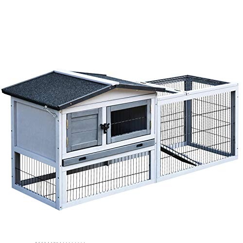 Pawhut Conejera de Exterior Hecha de Madera Jaula para Conejos con MĆŗltiples Entradas Bandeja ExtraĆble y Lavable Gran Espacio Interior Color Gris Techo Verde 150x52.5x68cm Pawhut Conejera de Exterior Hecha de Madera Jaula para Conejos con MĆŗltiples Entradas Bandeja ExtraĆble y Lavable Gran Espacio Interior Color Gris Techo Verde 150x52.5x68cm