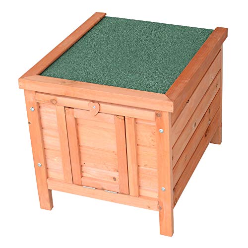 Pawhut Conejera Madera de Exterior Jaula para Conejo Cobaya Casa para Animal Pequeño 51x42x43cm