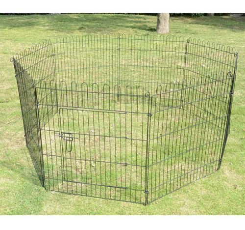 Pawhut, Parque Perros, Jaula Plegable, Metal, Entrenamiento Cachorros 8 Vallas 71x122cm Pawhut, Parque Perros, Jaula Plegable, Metal, Entrenamiento Cachorros 8 Vallas 71x122cm