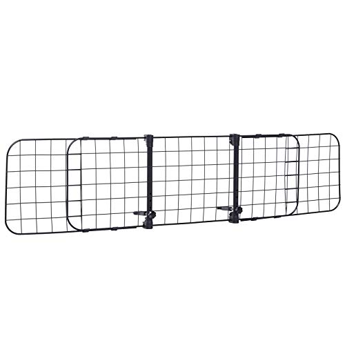 Pawhut Rejilla Separador Perro Coche Extensible Universal Reja de Seguridad Barrera para Perro y Maletas Mascota 91-145x30cm Acero Pawhut Rejilla Separador Perro Coche Extensible Universal Reja de Seguridad Barrera para Perro y Maletas Mascota 91-145x30cm Acero
