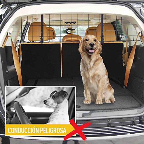 Pawhut Rejilla Separador Perro Coche Extensible Universal Reja de Seguridad Barrera para Perro y Maletas Mascota 91-145x30cm Acero Pawhut Rejilla Separador Perro Coche Extensible Universal Reja de Seguridad Barrera para Perro y Maletas Mascota 91-145x30cm Acero
