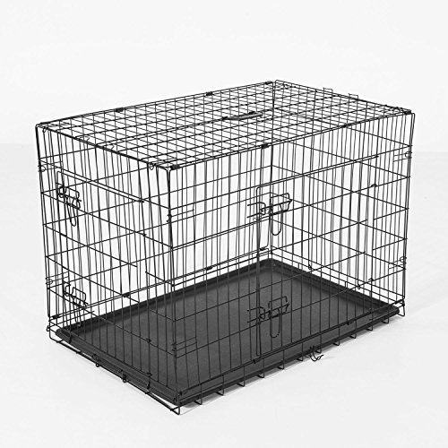 PawHut Transportin Jaula Transporte Perro Alambre 5 Medidas 2 Colores Opcional (76x53x57CM, Negro) PawHut Transportin Jaula Transporte Perro Alambre 5 Medidas 2 Colores Opcional (76x53x57CM, Negro)