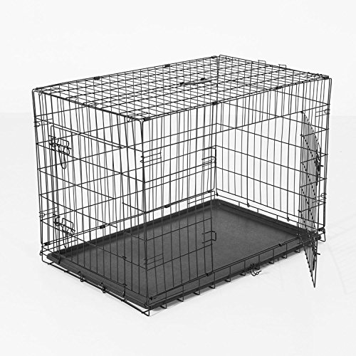 PawHut Transportin Jaula Transporte Perro Alambre 5 Medidas 2 Colores Opcional (76x53x57CM, Negro) PawHut Transportin Jaula Transporte Perro Alambre 5 Medidas 2 Colores Opcional (76x53x57CM, Negro)