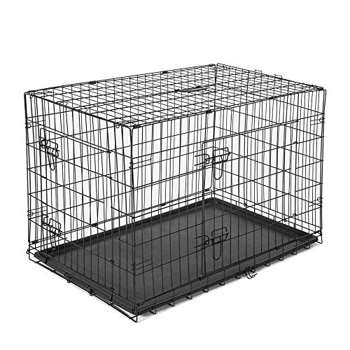 PawHut Transportin Jaula Transporte Perro Alambre 5 Medidas 2 Colores Opcional (76x53x57CM, Negro) PawHut Transportin Jaula Transporte Perro Alambre 5 Medidas 2 Colores Opcional (76x53x57CM, Negro)