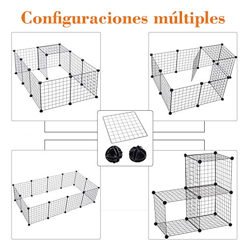 Pawhut Valla Metálica para Mascotas con 12 Paneles Parque Metálica para Animales Pequeños Desmontable Diseño DIY Negro 106x73x36cm Pawhut Valla Metálica para Mascotas con 12 Paneles Parque Metálica para Animales Pequeños Desmontable Diseño DIY Negro 106x73x36cm
