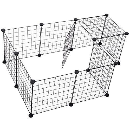 Pawhut Valla Metálica para Mascotas con 12 Paneles Parque Metálica para Animales Pequeños Desmontable Diseño DIY Negro 106x73x36cm Pawhut Valla Metálica para Mascotas con 12 Paneles Parque Metálica para Animales Pequeños Desmontable Diseño DIY Negro 106x73x36cm