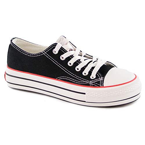 PAYMA - Zapatillas Bambas Botas de Lona Mujer. Puntera de Goma. Playeras de Deporte Casual y Caminar. Piso Doble o Sencillo. Negras Blancas Rojas Azul Jeans PAYMA - Zapatillas Bambas Botas de Lona Mujer. Puntera de Goma. Playeras de Deporte Casual y Caminar. Piso Doble o Sencillo. Negras Blancas Rojas Azul Jeans