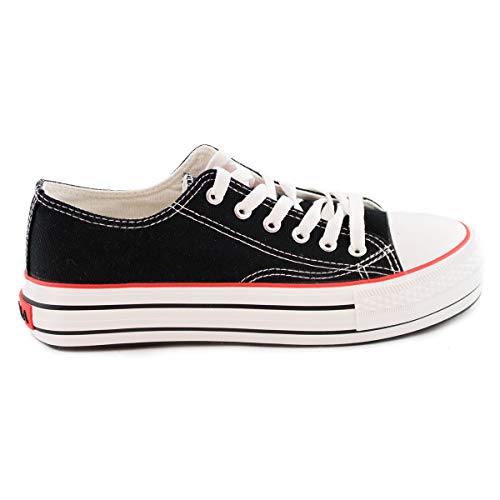 PAYMA - Zapatillas Bambas Botas de Lona Mujer. Puntera de Goma. Playeras de Deporte Casual y Caminar. Piso Doble o Sencillo. Negras Blancas Rojas Azul Jeans PAYMA - Zapatillas Bambas Botas de Lona Mujer. Puntera de Goma. Playeras de Deporte Casual y Caminar. Piso Doble o Sencillo. Negras Blancas Rojas Azul Jeans