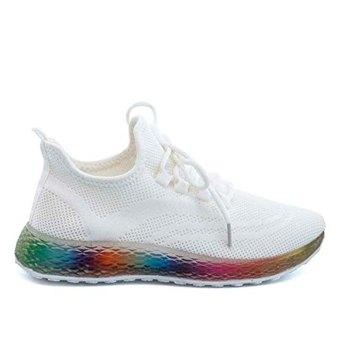 PAYMA - Zapatillas Sneakers Deportivas Mujer. Tenis Gimnasio, Deporte, Casual y Caminar. Malla traspirable. Blancas y Negras. Piso Transparente. PAYMA - Zapatillas Sneakers Deportivas Mujer. Tenis Gimnasio, Deporte, Casual y Caminar. Malla traspirable. Blancas y Negras. Piso Transparente.