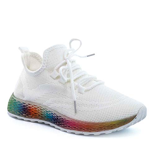 PAYMA - Zapatillas Sneakers Deportivas Mujer. Tenis Gimnasio, Deporte, Casual y Caminar. Malla traspirable. Blancas y Negras. Piso Transparente. PAYMA - Zapatillas Sneakers Deportivas Mujer. Tenis Gimnasio, Deporte, Casual y Caminar. Malla traspirable. Blancas y Negras. Piso Transparente.