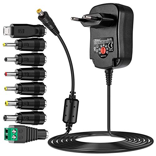 PChero 15 W Universal AC/DC adaptador de conmutación regulado fuente de alimentación con 8 seleccionables adaptador conectores,1500 mA max,5 ft cable de carga-para 3-12 V hogar Electronics Dispositivo PChero 15 W Universal AC/DC adaptador de conmutación regulado fuente de alimentación con 8 seleccionables adaptador conectores,1500 mA max,5 ft cable de carga-para 3-12 V hogar Electronics Dispositivo