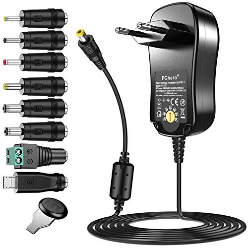 pchero 24 W Universal Conector de fuente con 8 desmontable DC Conector para 3 V-12 V Casa electrónica y dispositivos USB – 2000 mA MAX pchero 24 W Universal Conector de fuente con 8 desmontable DC Conector para 3 V-12 V Casa electrónica y dispositivos USB – 2000 mA MAX