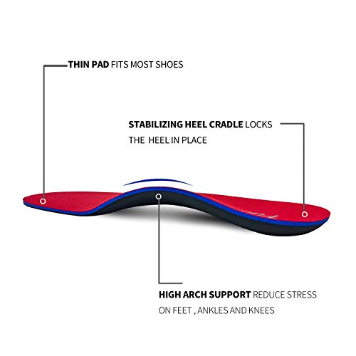 PCSsole Orthotic Arch Support Inserciones de calzado Plantillas para pies planos, dolor en los pies, fascitis plantar, plantillas para hombres y mujeres (EU40-41(26cm))