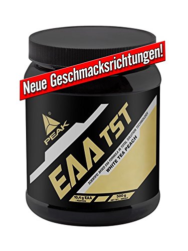 PEAK EAA TST 500 g - EAAs premium - Más del 49% de BCAA - White Tea Peach/Sabor blanco del melocotón del té PEAK EAA TST 500 g - EAAs premium - Más del 49% de BCAA - White Tea Peach/Sabor blanco del melocotón del té