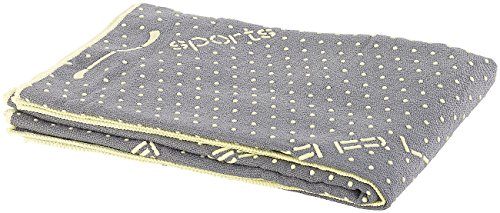 PEARL sports Toalla de Fitness: Toalla y Almohadilla de Microfibra para Yoga 2 en 1, Absorbente, Antideslizante Gris (Aptitud Toalla Antideslizante)