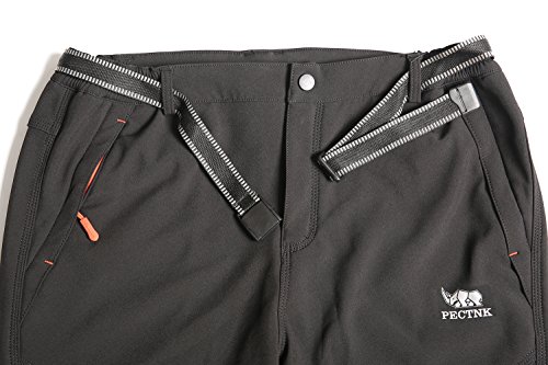 PECTNK Los Pantalones al Aire Libre de los Hombres Que Son de Fleece Impermeable de c¨¢scara Blanda 815A Negro M PECTNK Los Pantalones al Aire Libre de los Hombres Que Son de Fleece Impermeable de c¨¢scara Blanda 815A Negro M