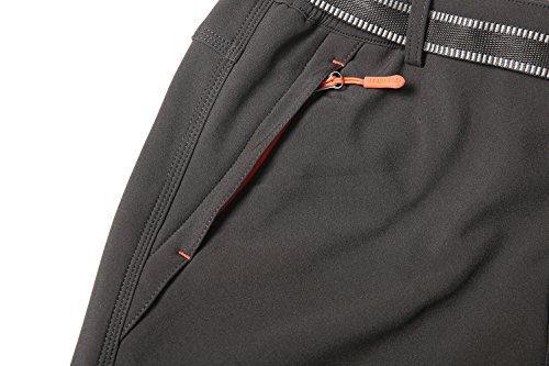 PECTNK Los Pantalones al Aire Libre de los Hombres Que Son de Fleece Impermeable de c¨¢scara Blanda 815A Negro M