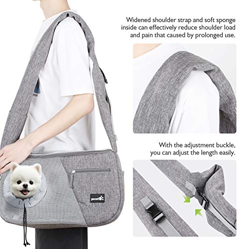 Pecute Bolso Perro Pequeño Bolsa Bandolera de Transporte de Gatos, Correa de Hombro cómoda Acolchada Ajustable con Bolsill, con Cuerda de Seguridad Anti-caida, Cachorros Menos de 6kg(Gris) Pecute Bolso Perro Pequeño Bolsa Bandolera de Transporte de Gatos, Correa de Hombro cómoda Acolchada Ajustable con Bolsill, con Cuerda de Seguridad Anti-caida, Cachorros Menos de 6kg(Gris)