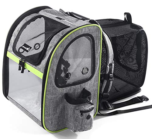 Pecute Transportin Gato Mochilas para Gatos y Perro Bolsa para Mascotas Expandible y Plegable, Carga Máxima 15 kg, para Viajar en Tren/automóvil/Restaurante/avión, Gris (Gris, Ventana Transparente) Pecute Transportin Gato Mochilas para Gatos y Perro Bolsa para Mascotas Expandible y Plegable, Carga Máxima 15 kg, para Viajar en Tren/automóvil/Restaurante/avión, Gris (Gris, Ventana Transparente)