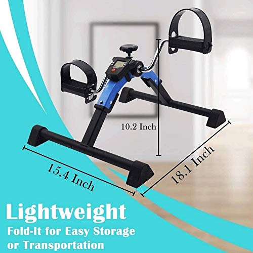 Pedales Estaticos Mini Bicicleta Estatica Plegable ejercitador de pedal for el brazo y la pierna de la rodilla recuperación del ejercicio con el monitor LCD, Fitness Gym Equipment rehabilitación for p