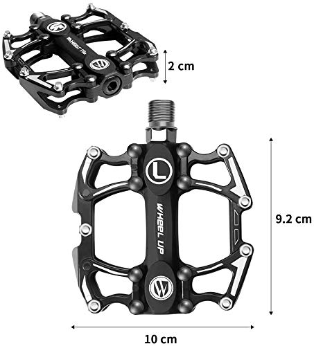 Pedales para Bicicleta de Montaña - 9/16 Pulgadas Aleación de Aluminio eje de Rodamiento Sellado para Bicicleta de Montaña BMX Accesorios de Carretera Bicicletas con Textura de Metal Negro