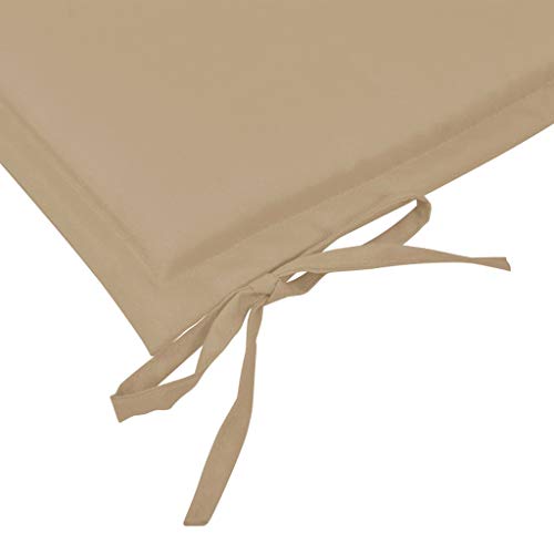 pedkit Cojín para Banco, para Interior y Exterior Cojín de Banco de jardín Loft BK colchoneta Asiento Beige 100x50x3 cm