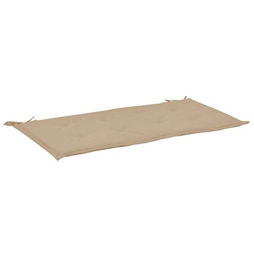 pedkit Cojín para Banco, para Interior y Exterior Cojín de Banco de jardín Loft BK colchoneta Asiento Beige 100x50x3 cm