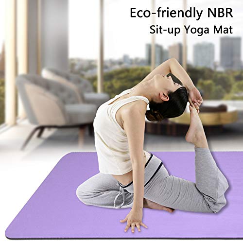 pedkit Esterilla de Yoga Antideslizante, Esterilla de Fitness sin Sustancias Nocivas, Respetuosa con el Medio Ambiente, NBR, Antideslizante, Plegable, Portátil, 8 mm de Grosor, 183 x 61 cm