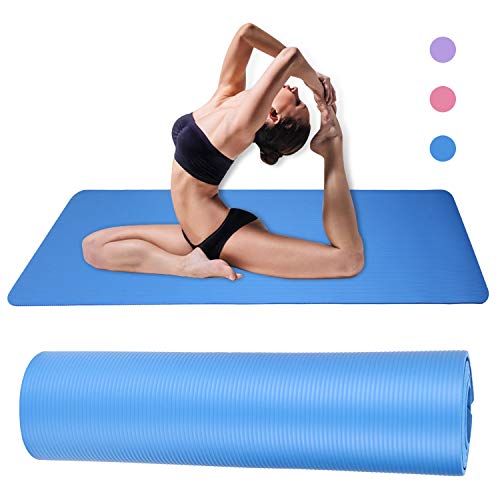 pedkit Esterilla de Yoga Antideslizante, Esterilla de Fitness sin Sustancias Nocivas, Respetuosa con el Medio Ambiente, NBR, Antideslizante, Plegable, Portátil, 8 mm de Grosor, 183 x 61 cm