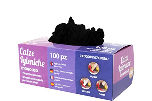 Pedsox Refill 200 pcs - Calcetines desechables para prueba de calzado (Negro)