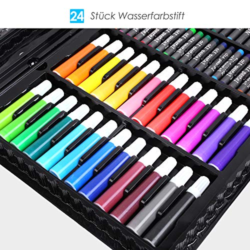 PEDY 164 pcs Maletín de Lápices de Colores, Estuche de Pintruas para Niños, Incluye Crayones de Cera, Acuarelas, Lápices de dibujo, Pasteles, Rotuladores, Gomas de Borrar, Libro para Dibujar PEDY 164 pcs Maletín de Lápices de Colores, Estuche de Pintruas para Niños, Incluye Crayones de Cera, Acuarelas, Lápices de dibujo, Pasteles, Rotuladores, Gomas de Borrar, Libro para Dibujar