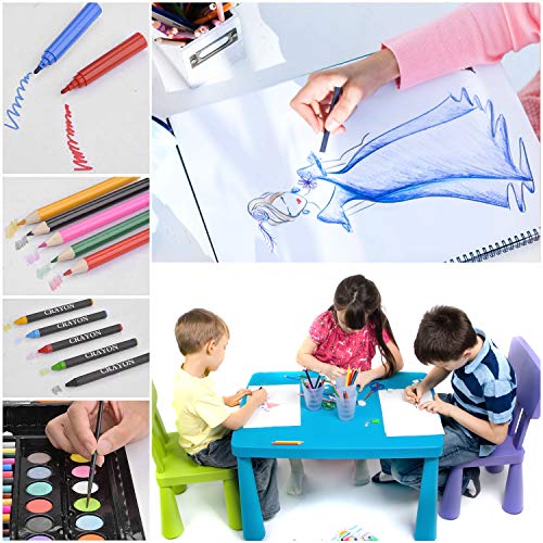 PEDY 164 pcs Maletín de Lápices de Colores, Estuche de Pintruas para Niños, Incluye Crayones de Cera, Acuarelas, Lápices de dibujo, Pasteles, Rotuladores, Gomas de Borrar, Libro para Dibujar PEDY 164 pcs Maletín de Lápices de Colores, Estuche de Pintruas para Niños, Incluye Crayones de Cera, Acuarelas, Lápices de dibujo, Pasteles, Rotuladores, Gomas de Borrar, Libro para Dibujar