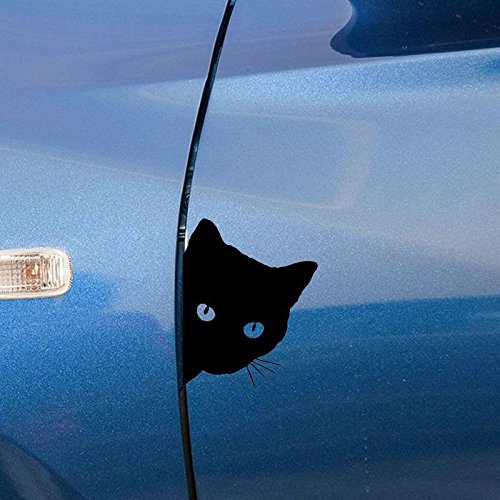 Pegatina adhesiva cabeza de gato negro scooter moto coche vinilo car tuning