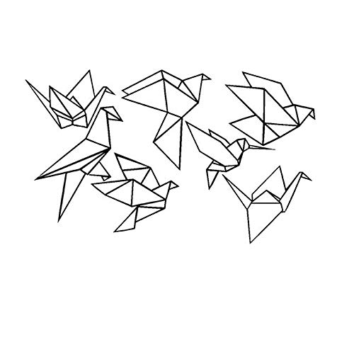 Pegatina de pared de pájaro plegable de siete piezas pájaro volador vinilo baño decoración de la pared del hogar calcomanía de pared letras