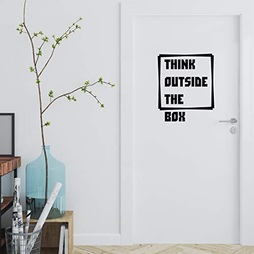 Pegatina decorativa para pared con cita en inglés "Think Outside The Box" para dormitorio con cita motivacional inspiradora grande de vinilo para sala de cocina oficina familia palabras Pegatina decorativa para pared con cita en inglés "Think Outside The Box" para dormitorio con cita motivacional inspiradora grande de vinilo para sala de cocina oficina familia palabras