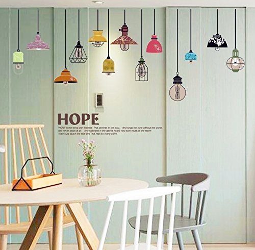 Pegatina pared vinilo diseño lamparas vintage paredes ventanas ventanales cristales para cocina bar restaurantes comedores loft, aticos, escaparates, tiendas, locales 1.55 X 93 CM de CHIPYHOME Pegatina pared vinilo diseño lamparas vintage paredes ventanas ventanales cristales para cocina bar restaurantes comedores loft, aticos, escaparates, tiendas, locales 1.55 X 93 CM de CHIPYHOME