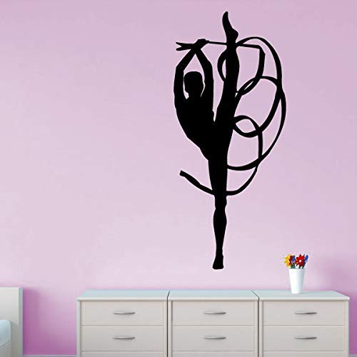 Pegatinas De Pared Arte De Pared Gimnasia Rítmica (Cinta) Vinilo Deportes Decoración Del Hogar 24X56Cm